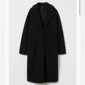 H&M Long Faux Shearling Teddy Bear Coat